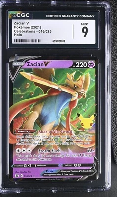 ✨✨ CGC 9 Pokemon Zacian V Holo 016/025 Celebrations 2021 - Image 1 of 2
