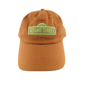 SESAME STREET Brown Logo Sign Baseball Cap Size Youth NWT Hat - Picture 1 of 3