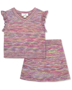 Peek Kids Space-Dye Stripe Skirt Set - Picture 1 of 4
