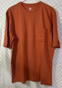 COVINGTON Pocket T-Shirt Large Orange NWT Casual Dress Solid Blank Plain Vintage - Picture 1 of 13