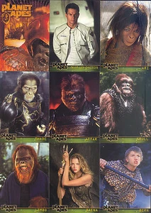 PLANET OF THE APES MOVIE 2001 TOPPS COMPLETE BASE CARD SET OF 90 - Picture 1 of 3