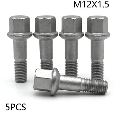 5x For Mercedes-Benz W201 C124 W124 S124 Wheel Lug Bolts Nuts M12x1.5 0009904807 Foto 1 de 4