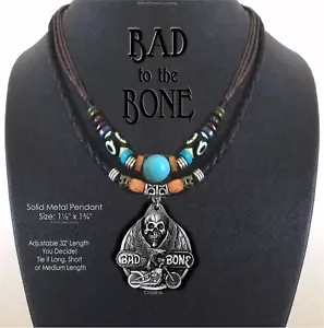 Bad to the Bone robuste Tribal Halskette Punk Schmuck Perlen Rebel Biker Totenkopf Goth - Bild 1 von 15