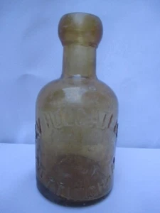 RARE AMBER DUMPY SELTZER BOTTLE S.V.HOLGATE NOTTINGHAM - Picture 1 of 3