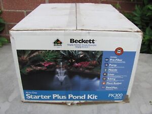 BECKETT PK300 All-In-One Starter Plus Pond Kit New In Open Box