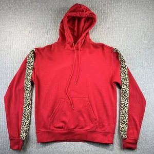 Heavyweight Drawstring, Leopard Print Girls(S) hoodie red pockets EMPYRE 80s - Picture 1 of 7