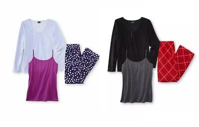 Conjunto de 3 piezas de pijama para mujer Covington Cami suéter pantalones talla XL NUEVO Foto 1 de 4