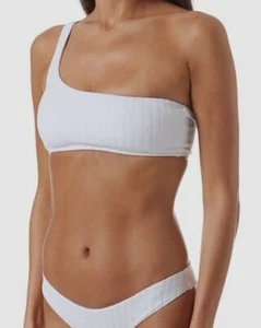 $120 Melissa Odabash Women White Toulouse 1-Shoulder Bikini Top Swimwear Size 10 - Picture 1 of 3