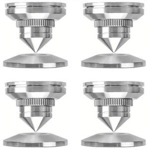4 Stück Verstellbar Lautsprecher Ständer Plattenspieler Isolierung Füße Pad Edelstahl Ständer - Bild 1 von 11