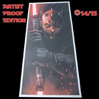 Pablo Olivera Star Wars Darth Maul Ataque Artista Prueba En Mano 18"x36" AP 14/15 Foto 1 de 4