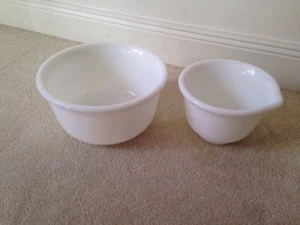 (2) Vintage Hamilton Beach Milk Glass Stand Mixer Bowls, #8 & #12 - Picture 1 of 12