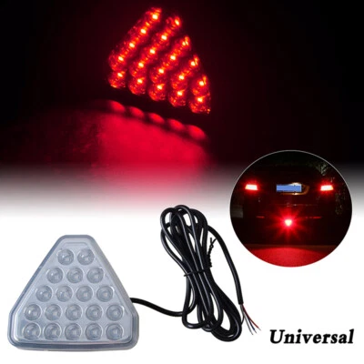 Coche Estilo F1 Triángulo 19 LED Parada Trasera Trasera Trasera Tercera Luz de Freno Lente Transparente Deportiva Foto 1 de 4