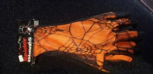 Lace Effect Spider Gloves Halloween Costume Themed Party Night Hen Party Orange - Picture 1 of 1