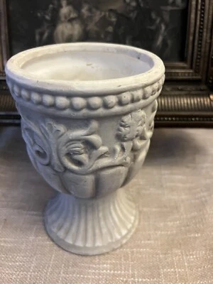 Antique French Neoclassical Style Cast Faux Stone Urn Planter Jardiniere - Image 1 of 4