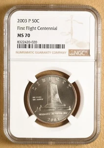 2003 P First Flight Commemorative Half Dollar NGC MS70 - Picture 1 of 2