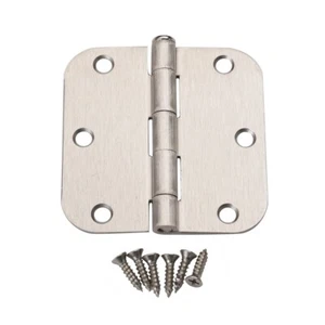 Lot 100 Steel Door Hinge Satin Nickel 3.5" 3 1/2" 5/8 Radius Corner SN 61972 - Picture 1 of 3