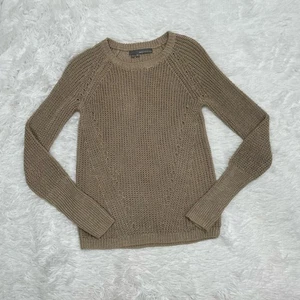 360 Sweater Women’s Linen Blend Knit Sweater Size S Small Tan Brown Lightweight - Picture 1 of 7