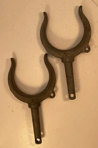 PAR grande DE COLECCIÓN de cerraduras de remo galvanizado barco marítimo remeros salvamento - Imagen 1 de 8