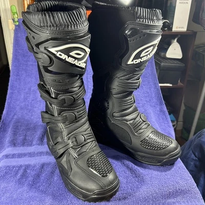 O'Neal MX Element 装甲黑色皮革越野靴美国男式 9 EU 42 #129 — 第 1/4 张图片