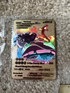 Venusaur Charizard Blastoise Gigantamax VMax Tag Team CUSTOM GOLDEN CARD.(Metal) - Picture 1 of 2