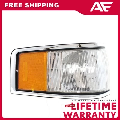 Luz de esquina transparente y ámbar lente lado del pasajero para Lincoln Town Car 1990-1994 Foto 1 de 4