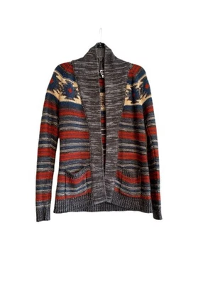 Кардиган Roxy Southwestern в полоску с воротником-шалой — маленький — отсутствует поясной пояс - Изображение 1 из 4