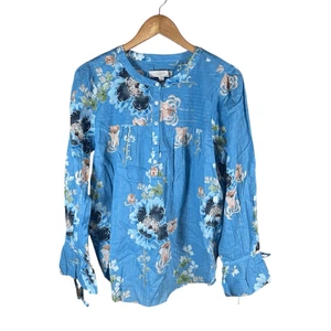 Loft Größe M (M) Neu mit Etikett blaue Langarm-Bluse mit Blumenmuster - Bild 1 von 4