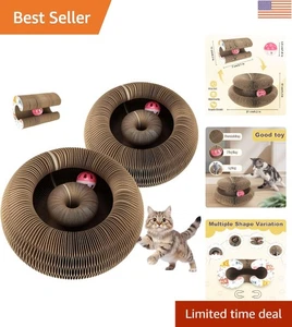 Paquete de 2 tablas rascadoras duraderas para gatos: órgano mágico con pelota y espacio de salón - Imagen 1 de 8
