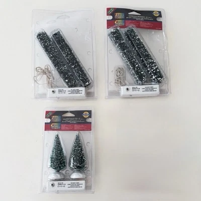 LEMAX 200 Colección Village Seto Brillante + Árbol de Cerdas ¡Lote de 8 Funciona! Foto 1 de 4