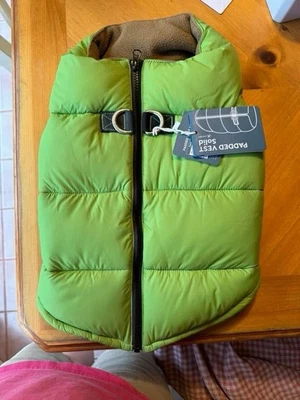 Gooby Padded Puffer Fleece Lined  Vest Dog Jacket XL Chest Green - Image 1 of 4