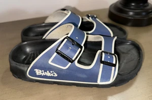 Sandalias de playa BIRKENSTOCK Birki's Haití azul/blanco EE. UU. 9 UE 40 R/W USADAS EN EXCELENTE ESTADO - Imagen 1 de 7