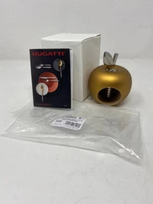 BUGATTI MATTE Gold APPLE EDEN NUT CRACKER W GOLD MADE IN ITALY New in Box - Image 1 of 4