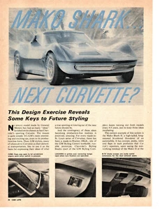 1966 CHEVROLET CORVETTE MAKO SHARK 427/425-HP ~ ORIGINAL 4-PAGE ARTICLE / AD - Picture 1 of 2