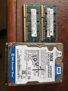 WD BLUE (NP) SEAGATE HIT 750g 2.5in VARIOUS 5400RPM + 4gb X 2 laptop ram - Picture 1 of 1