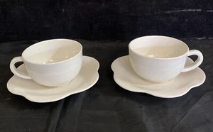 Maryse Boxer White Flower Petal Cup & Saucer Set of 4 - Picture 1 of 11