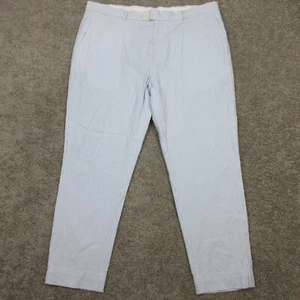 Brooks Brothers Pants Mens 41x29 (Tag 40x32) Blue Seersucker Milano Fit Cotton - Picture 1 of 8