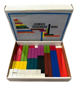 Vintage Jumbo Cuisenaire Rods Game 55 Pc Keyboard For Mathematics Arithmetic Aid - Picture 1 of 4