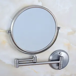 Bathroom Accessories Nickel Brushed Wall Mount Beauty Makeup Round Mirror 2ba636 - Picture 1 of 8