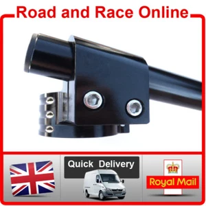 Clip On Handlebars 50mm Plus 1" Riser Pair Black CNC Aluminium Raised Bars - Picture 1 of 9