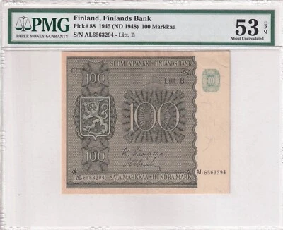 Finland, 100 Markkaa, 1948, AUNC, p88 - Image 1 of 2