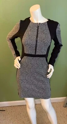 W118 by WALTER BAKER Black/White Long Sleeve MALLORY PANELED Dress, Size S.  NEW - Image 1 of 4