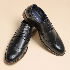 Men's Lace Up Soft Cap-Toe Formal Dress Shoes for Offices Weddings Parties - Picture 1 of 30