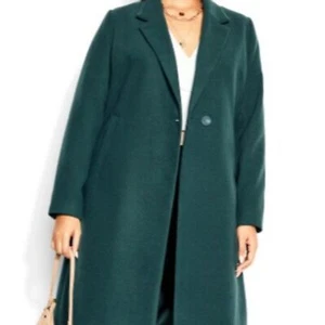 City Chic mühelose Mantel Jacke Größe XS/14 smaragdgrün neu mit Etikett 169 $ - Bild 1 von 8