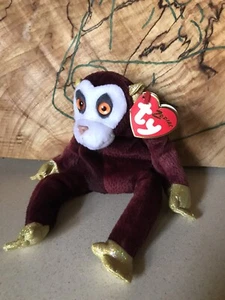 TY Beanie Baby THE MONKEY Chinese Zodiac Stuffed Animal Toy MWMT New Retired - Picture 1 of 7