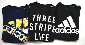 Adidas Girls Lot of 3 Go To Tee Shirt Crew Neck Short Sleeve Graphic Front Sz S - Picture 1 of 8