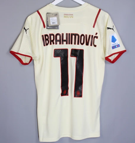 AC MILAN ITALY 2021/2022 AWAY FOOTBALL SHIRT JERSEY MAGLIA #11 IBRAHIMOVIC Sz S Cover