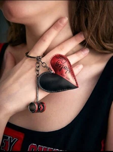 New HARLEY QUINN Keychain HAMMER Key Ring HEART Purse Charm JOKER Villain Chain - Picture 1 of 9