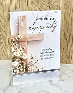 Deepest Sympathy Card Bereavement Condolence Religious Catholic / Christian 717 - Picture 1 of 3