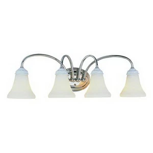 Polished Chrome And Frosted Glass 4 Light Bath Wall Orig $387 - Picture 1 of 1