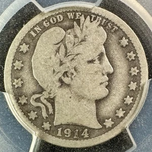 1914 (P) Barber Quarter - PCGS VG8 - Fully Original, Problem-Free Slabbed Coin - Picture 1 of 6